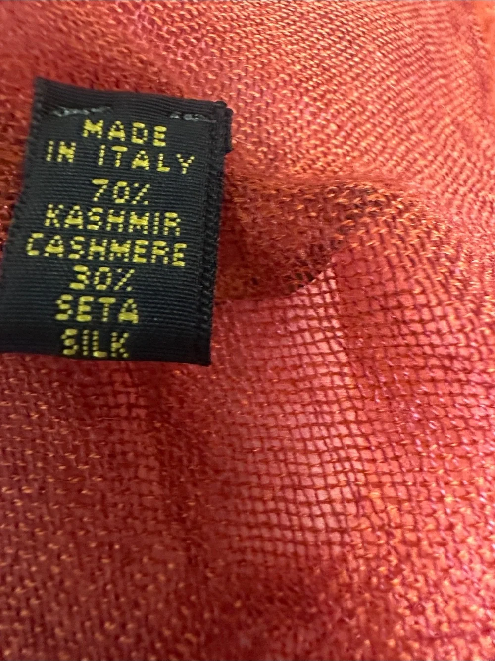 Loro Piana Rust Red Lightweight Cashmere Blend Wrap/ scarf